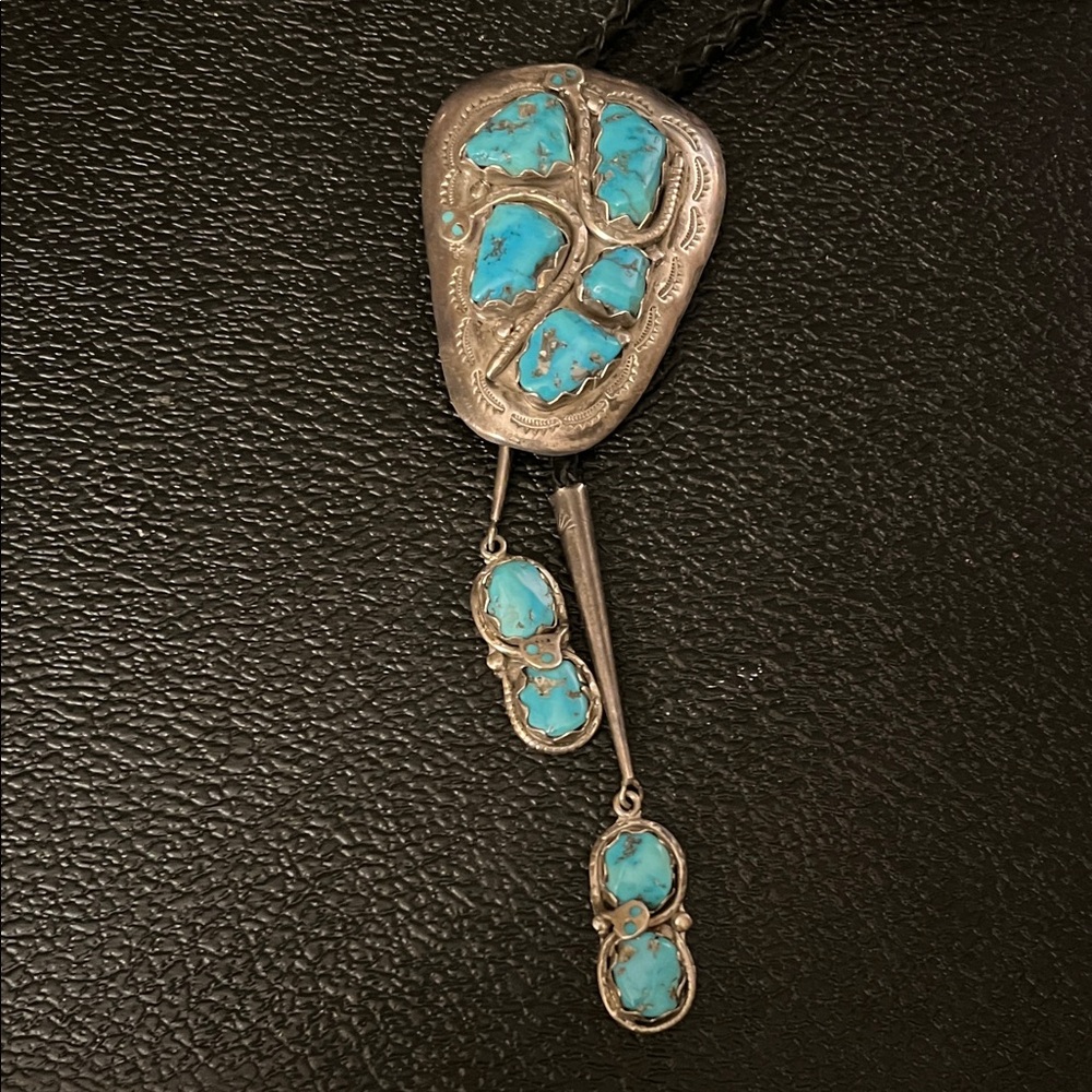 Effie C Zuni VintageTurquoise and Silver Bolo